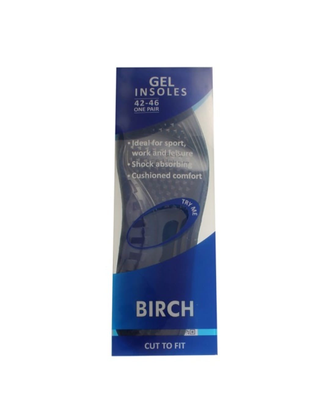 Birch Sports Gel Insoles – Size 42-46